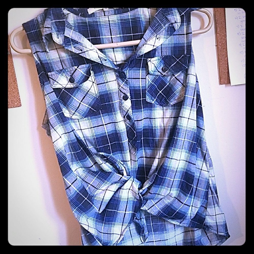 Plaid tie top